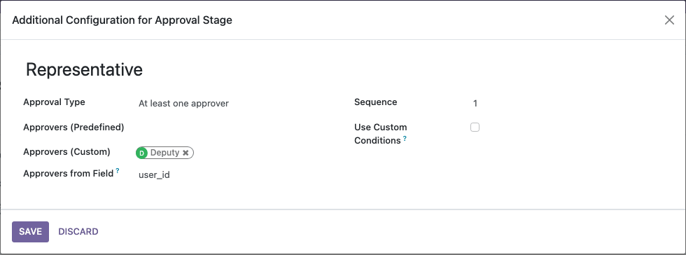 Approval Stage with Approvers from Field