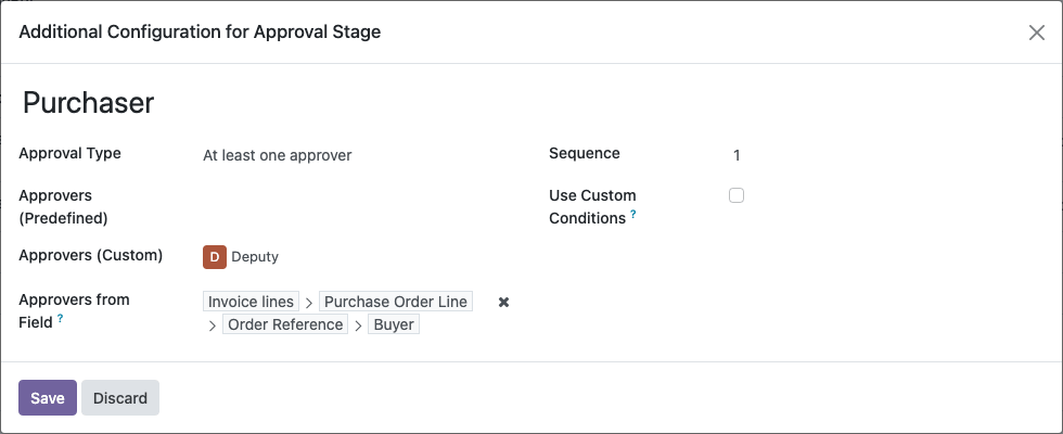 Approval Stage with Approvers from Field