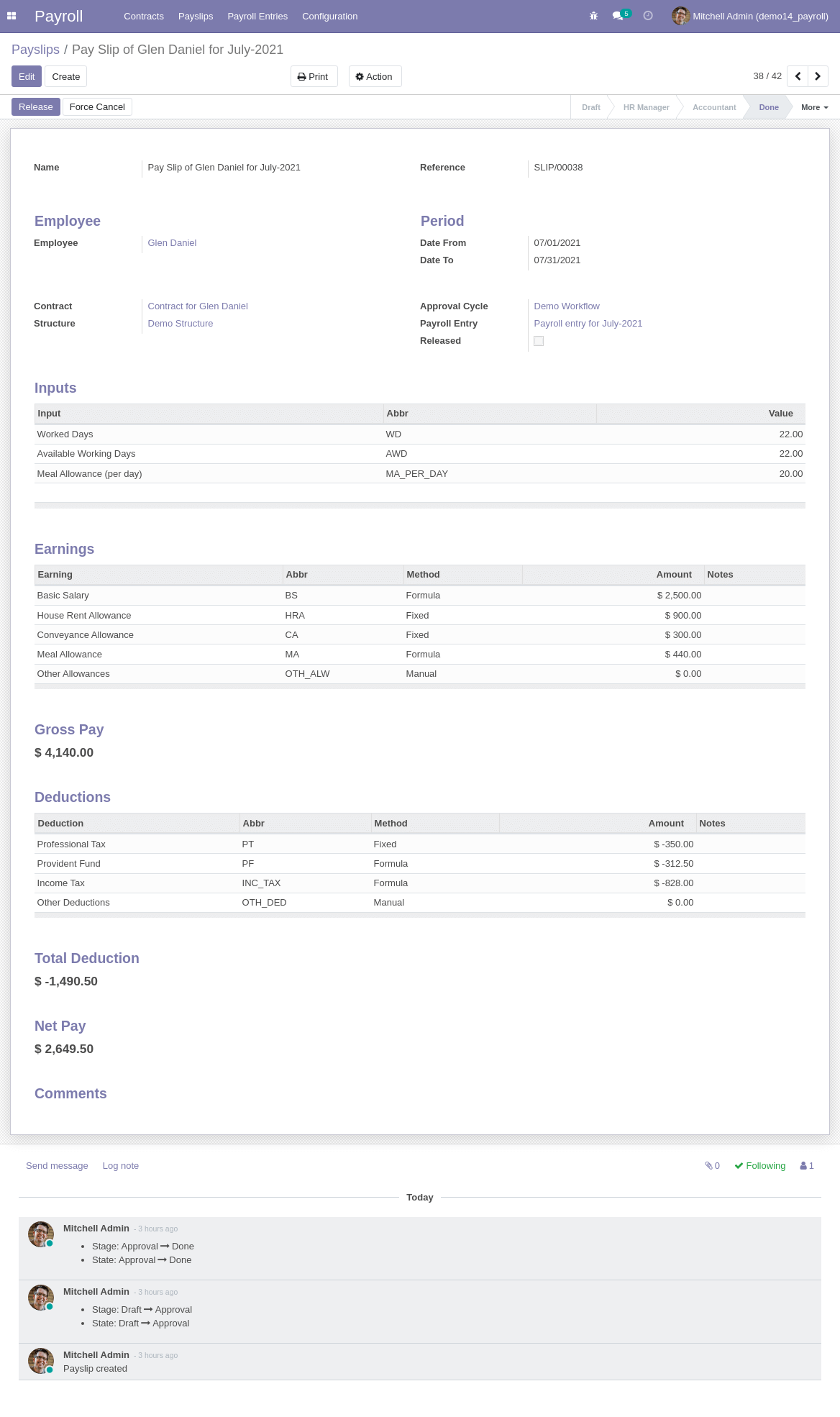 Payslip Form