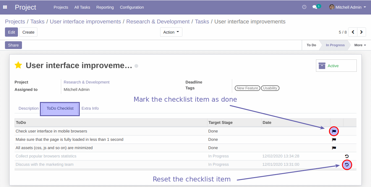 Project Task Form