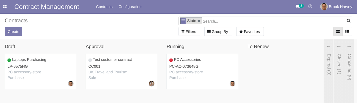 Contracts Kanban