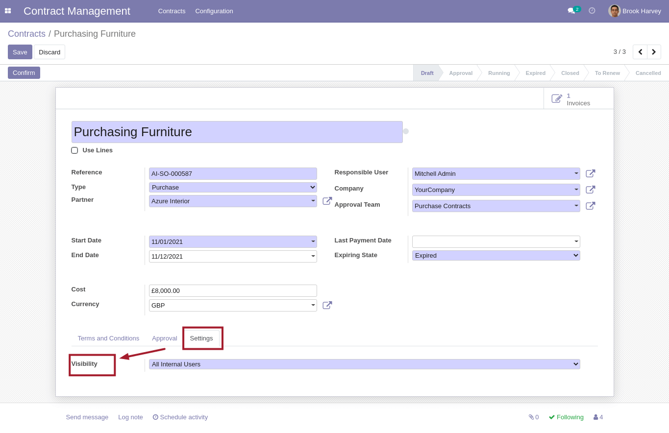 Contract Visibility