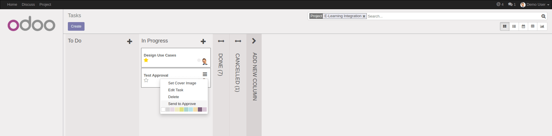 Kanban Card Button