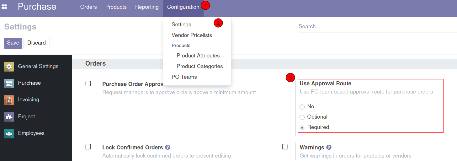 Purchase Module Config