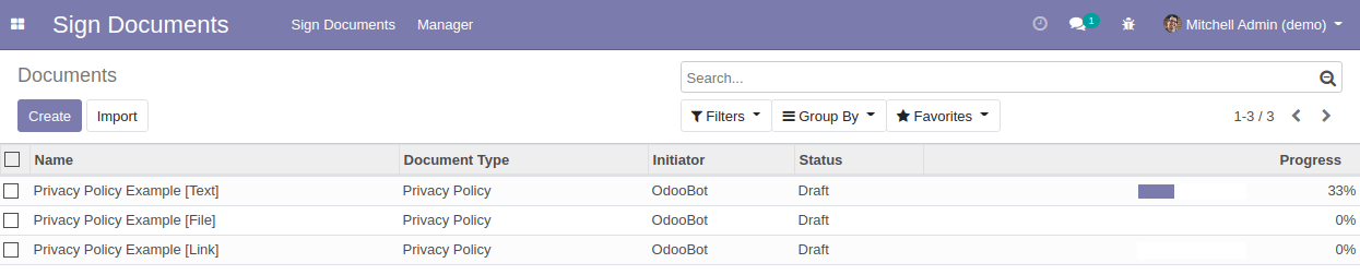 Documents List