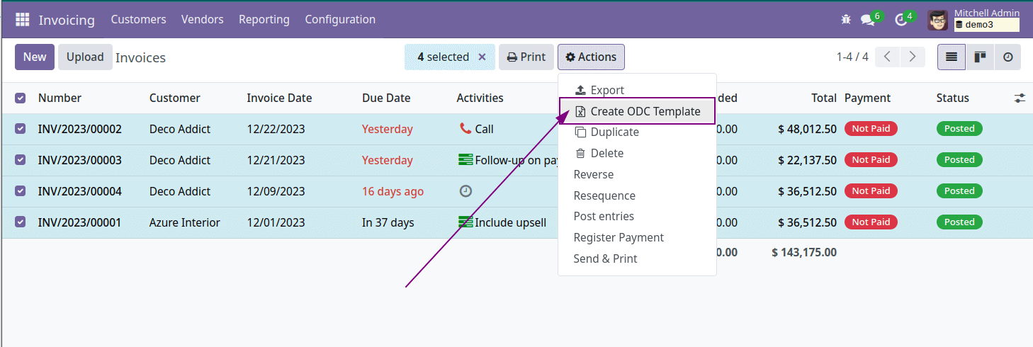 Invoices to Excel