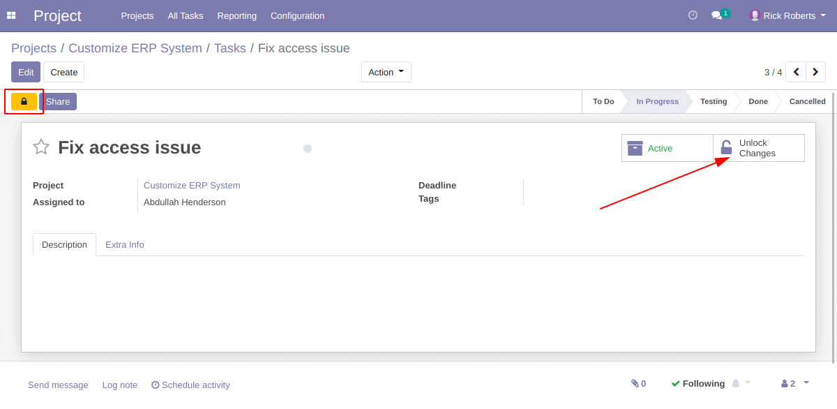 Locked Task Form