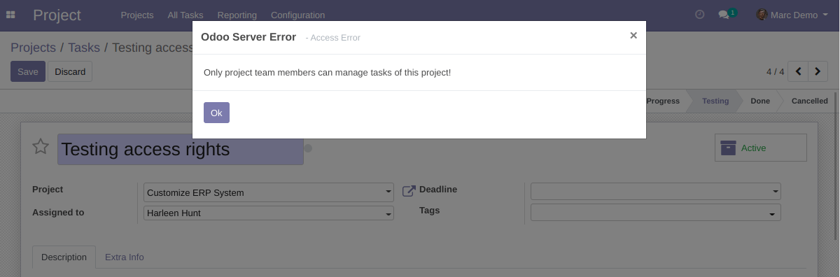 Only team members can manage tasks