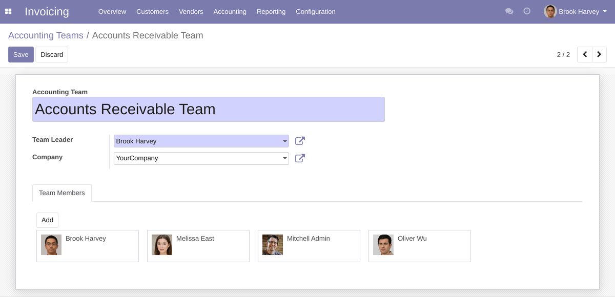 Accounting Team Form