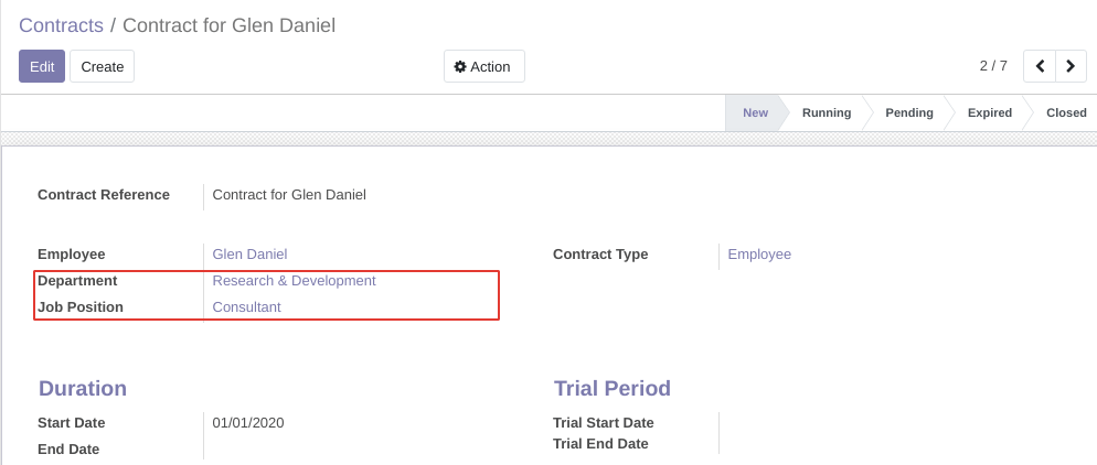 Payroll Contract Form
