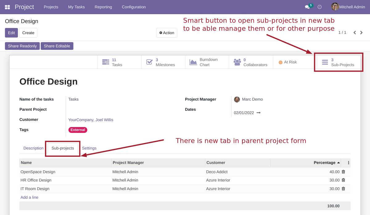 Parent Project Form