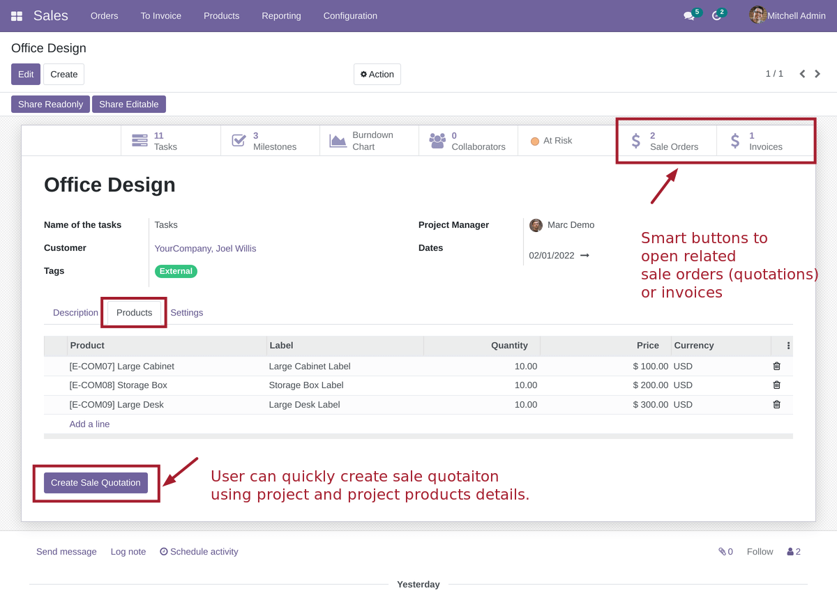 Sale Project Form
