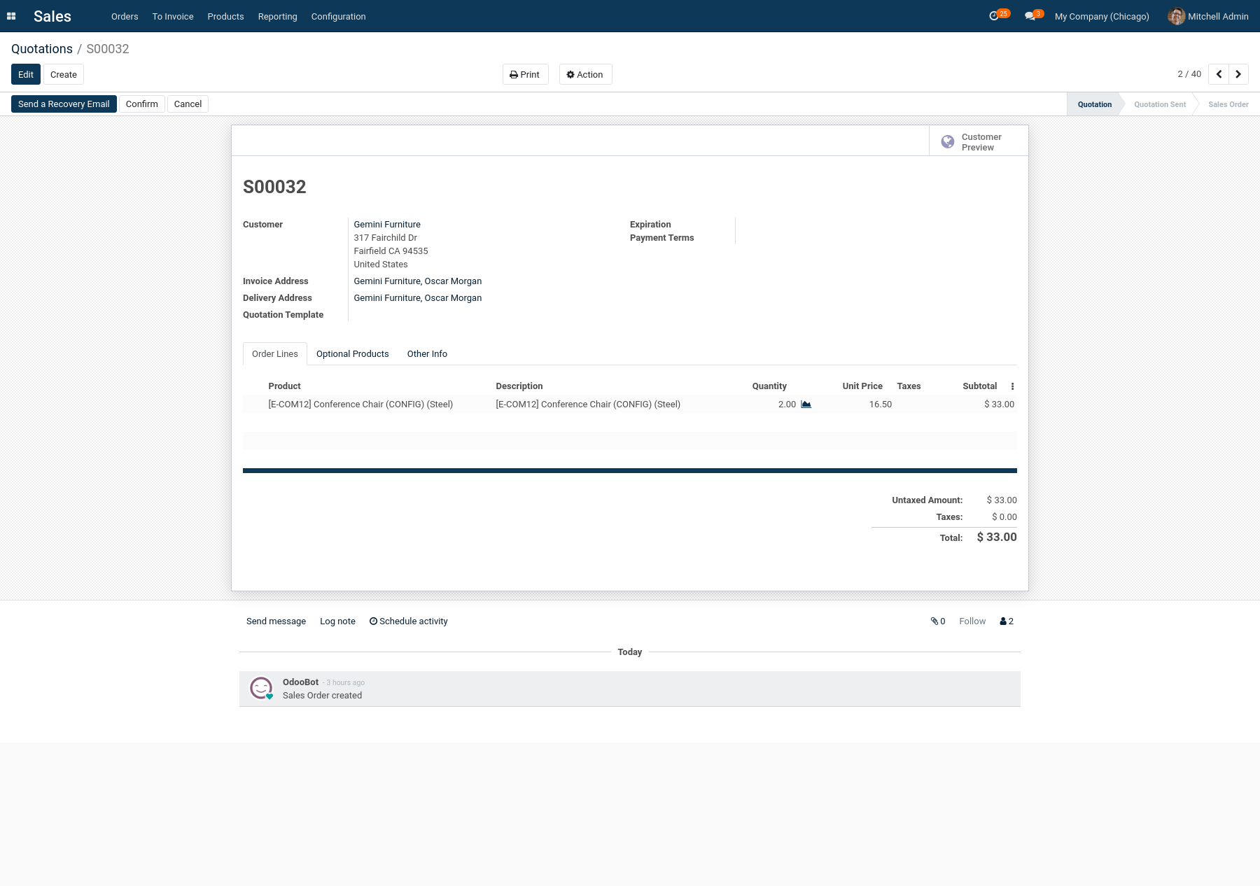 Sales Form