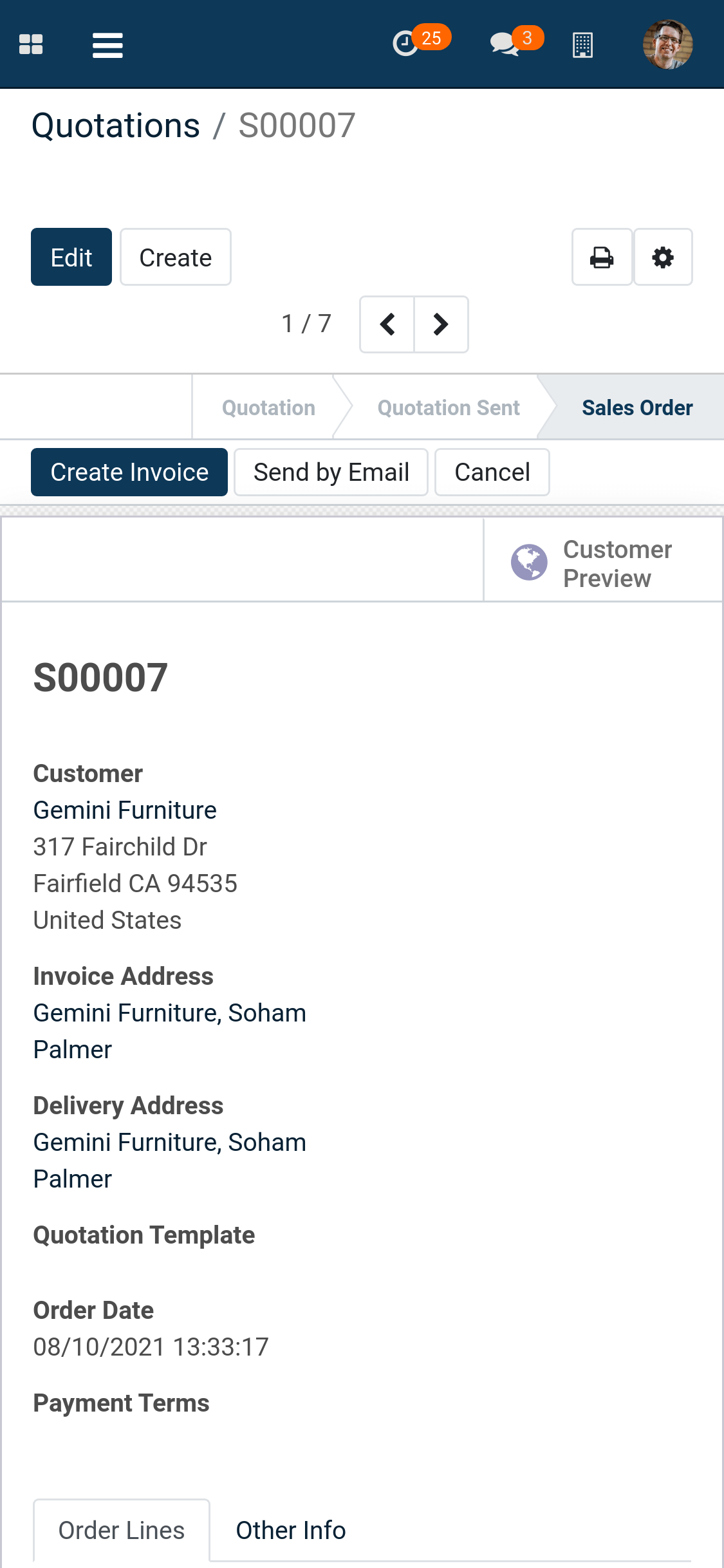 Sale Order Form