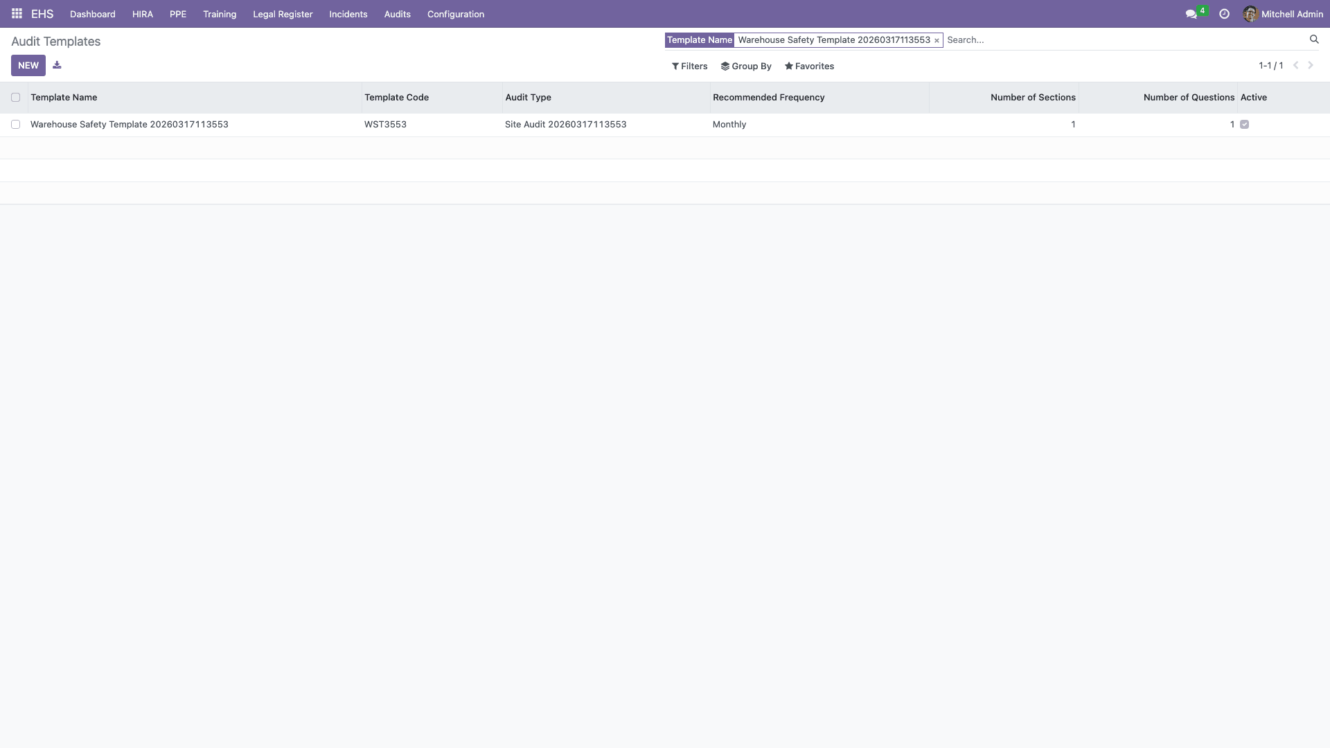 Audit templates