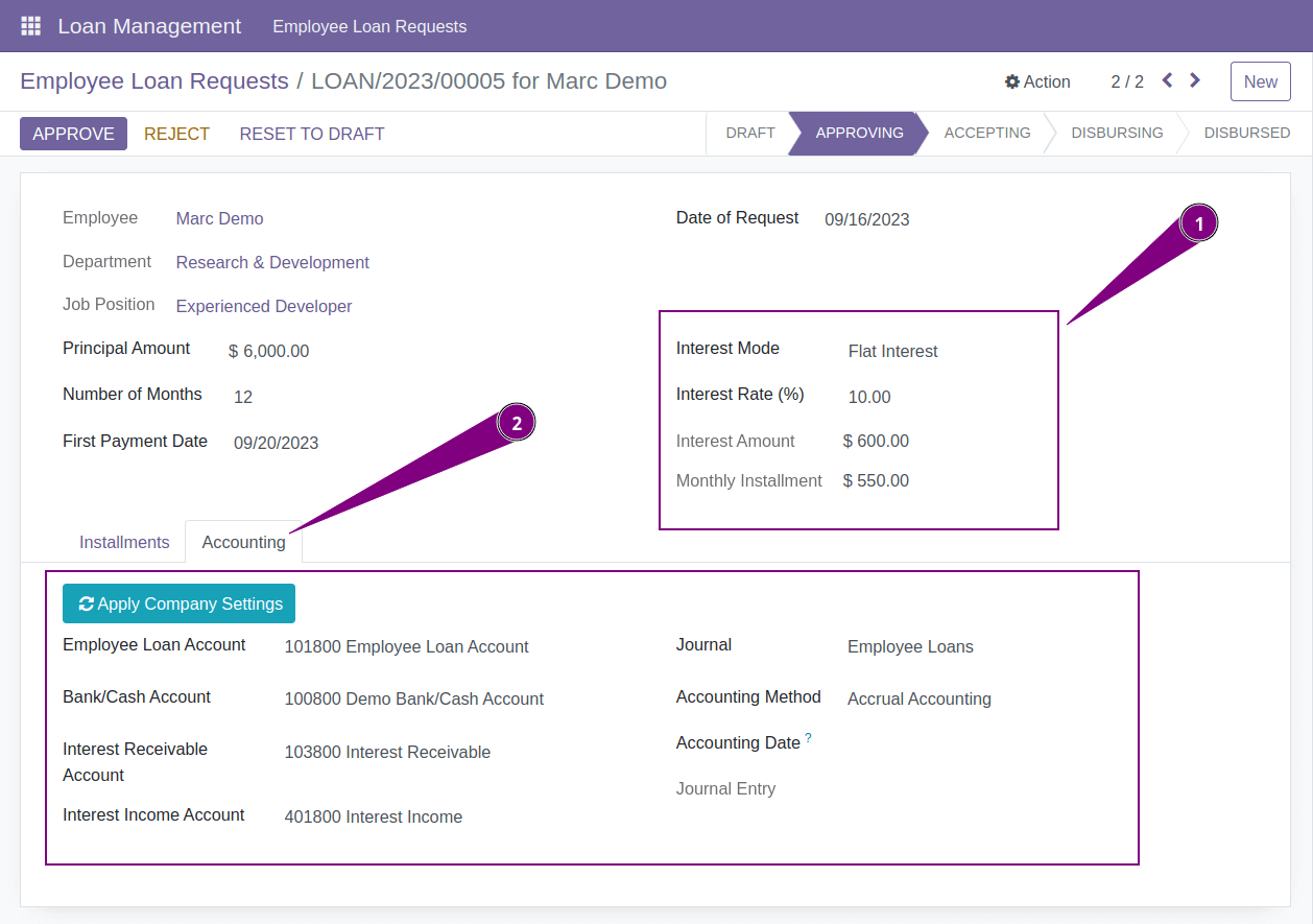 Loan Interest Mode