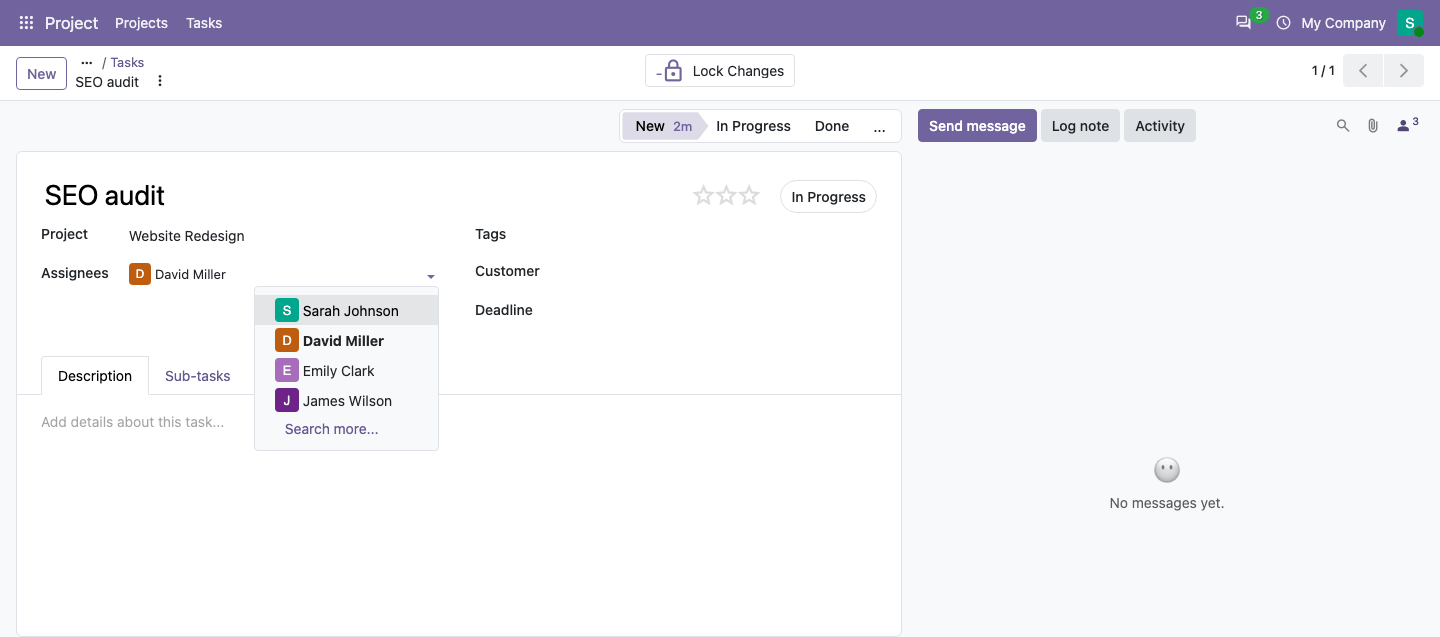 Only team members can be assigned to tasks